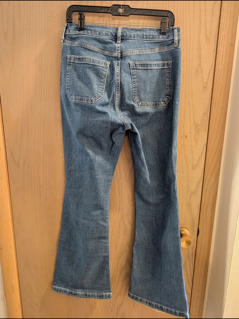 GAP Blue Flare Jeans with Front Patch Pockets - Picture 4 of 7